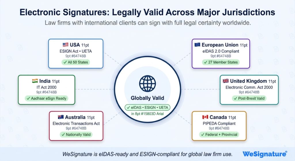 Global electronic signature compliance for law firms