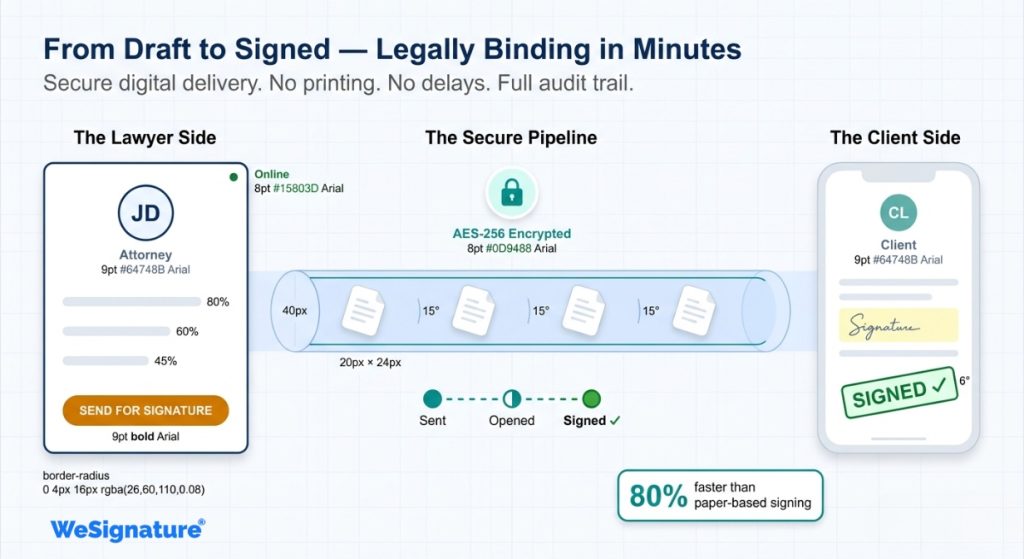 Legal document workflow using electronic signatures