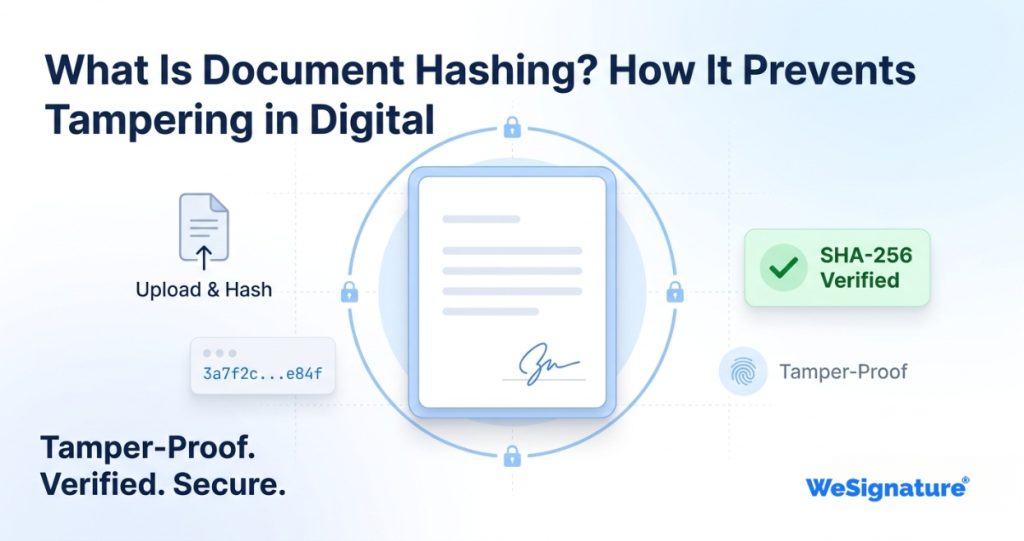 wesignature document hashing digital signatures