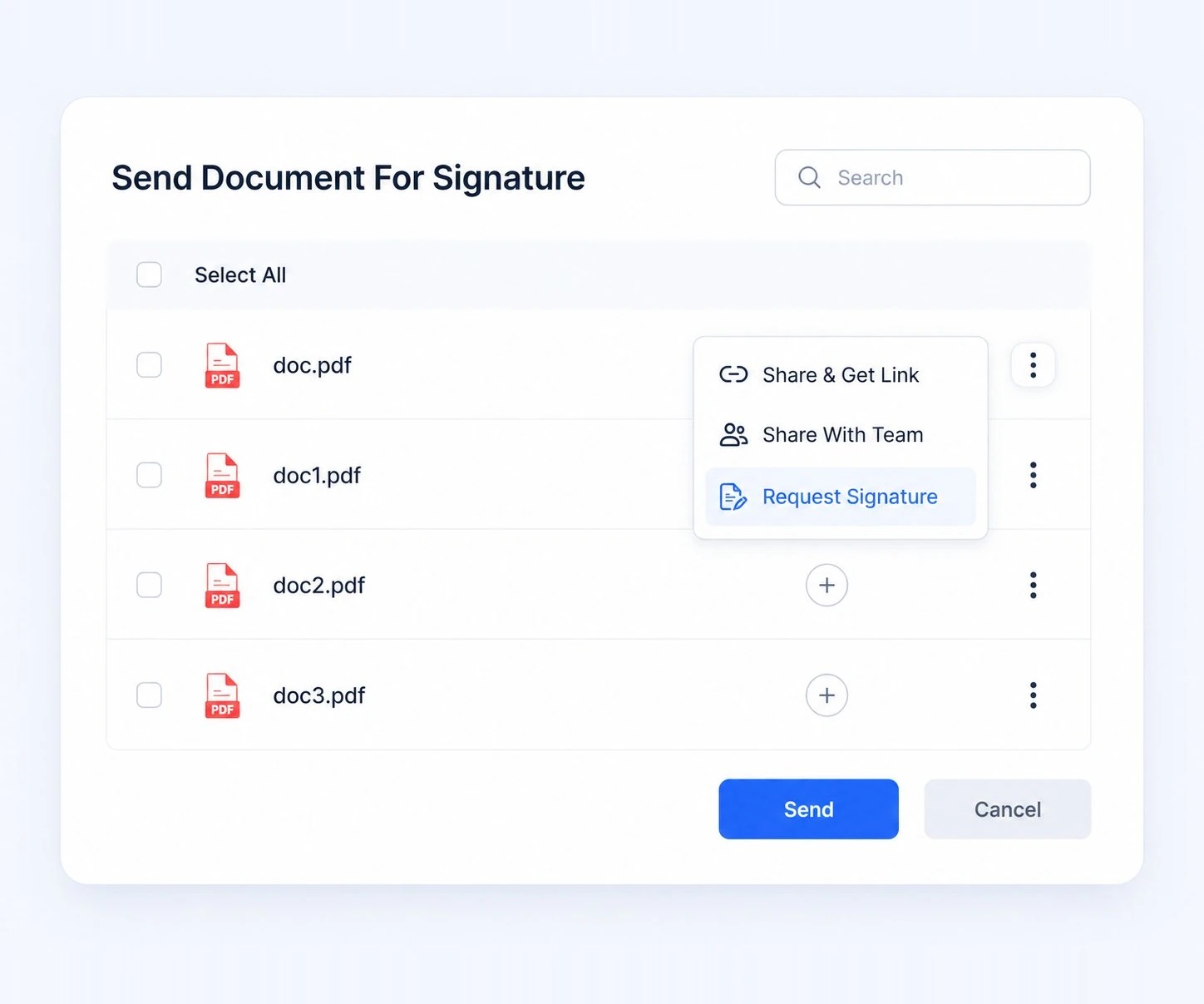 Send documents for signature