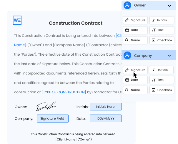 Signing a document