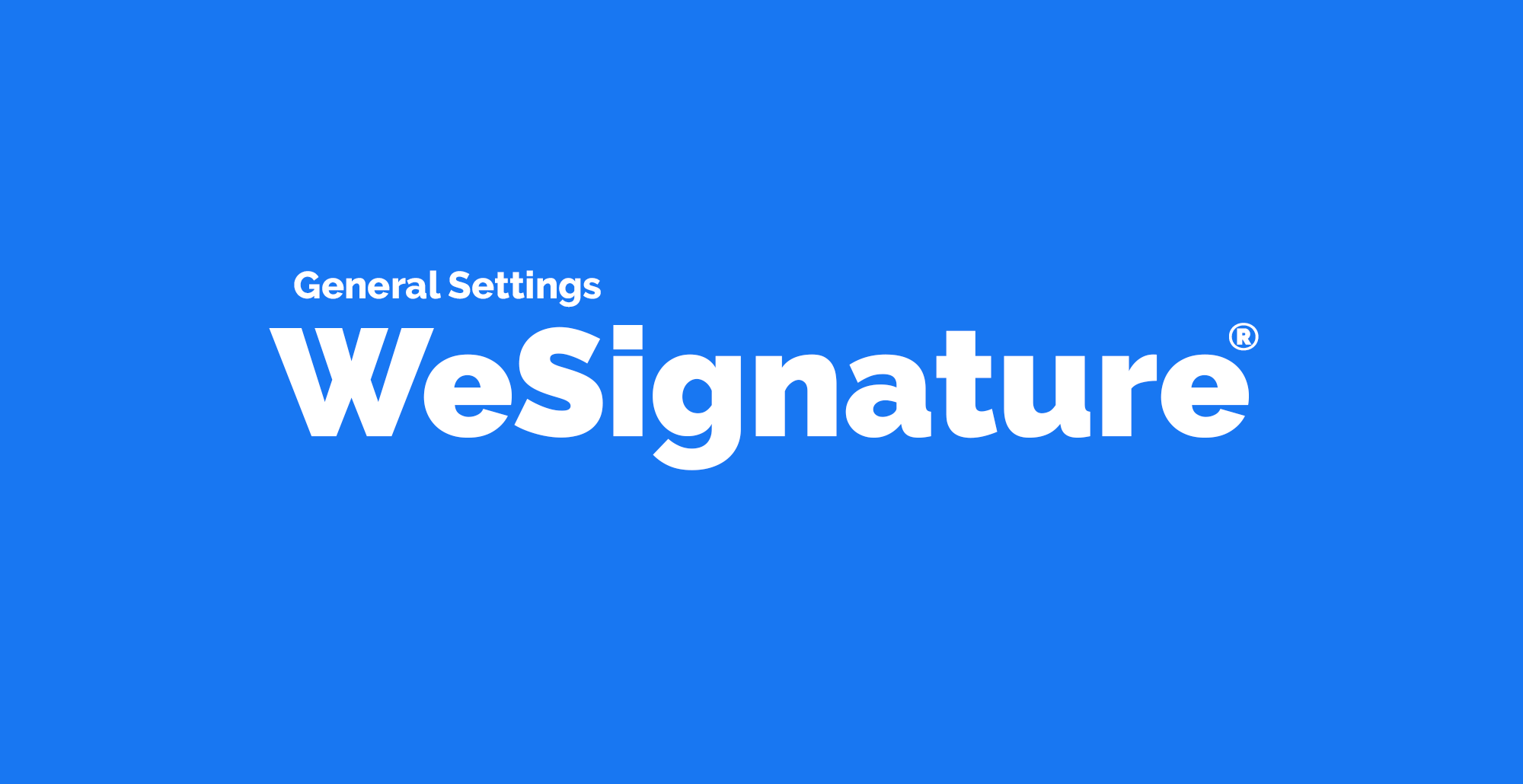 Getting started with WeSignature